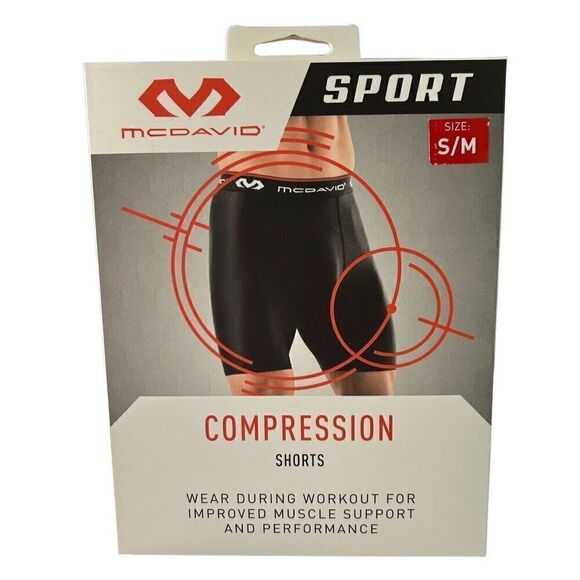 McDavid Compression Shorts Mens S/M Running Poly Spandex Black 26-32" - Picture 1 of 4